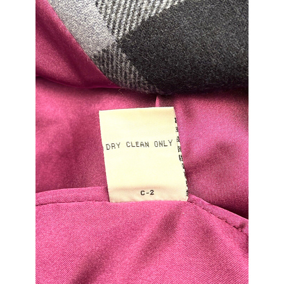 Anthropologie Tulle Coat Blue & Black Plaid SZ L Wool Blend Belted Jacket Lined - Picture 4 of 8